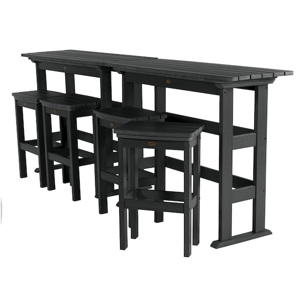 Highwood Usa Lehigh 6pc Bar Height Outdoor Patio Furniture Balcony Set AD-KITBALC201-BKE - main